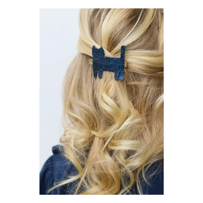Lot de 2 Barrettes Chat | Bleu marine