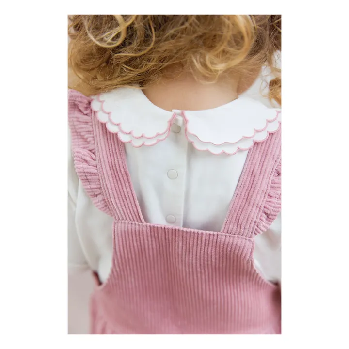 Salopette Velours Côtelé Volants | Rose pâle- Image produit n°6