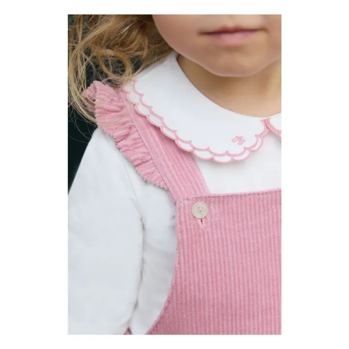 Salopette Velours Côtelé Volants | Rose pâle- Image produit n°4