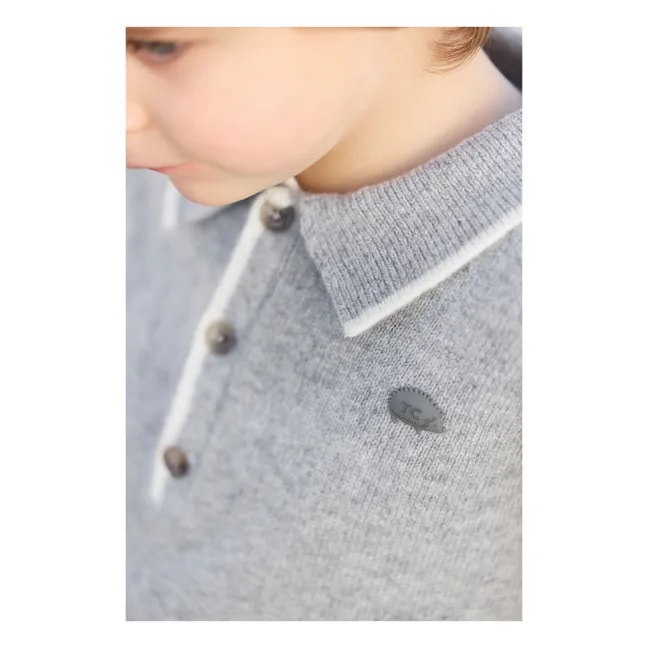 Polo de lana de manga larga | Gris