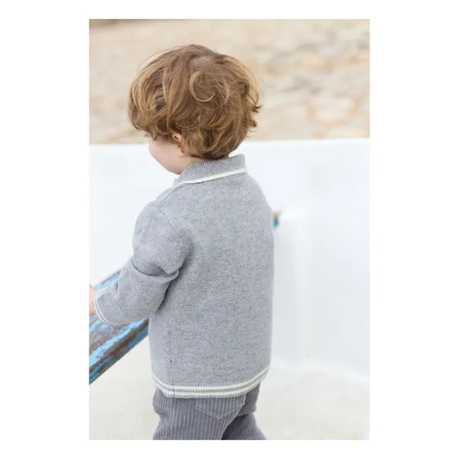 Polo Manches Longues Laine | Gris