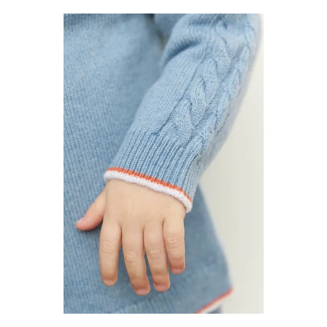 Sweat Torsades Laine | Bleu gris