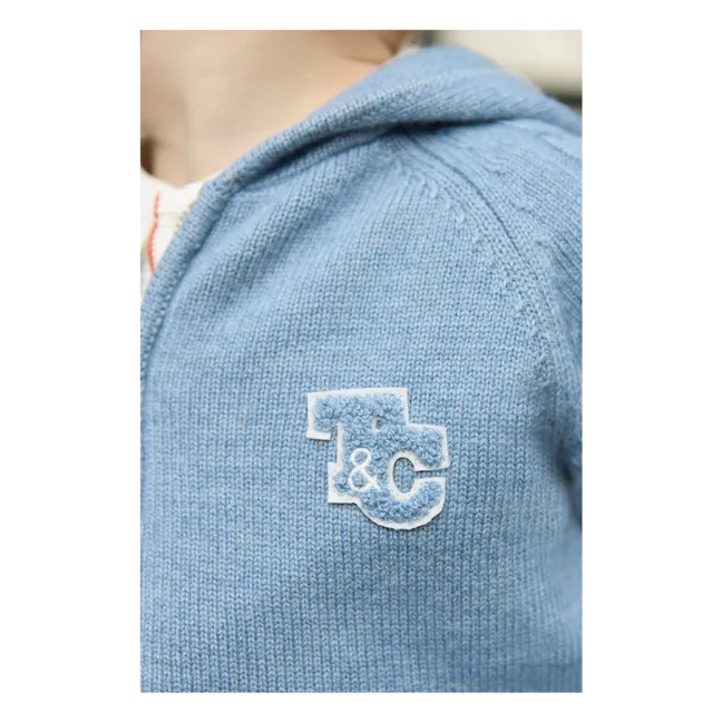 Sweat Torsades Laine | Bleu gris