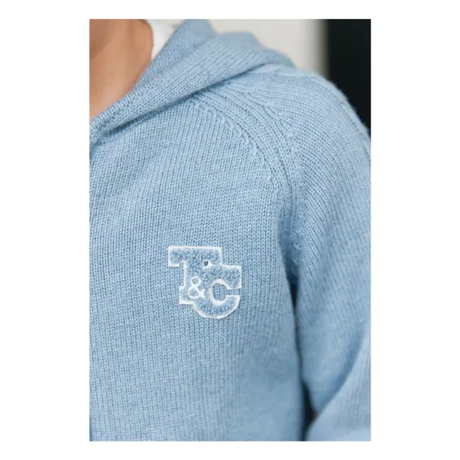 Sweat Torsades Laine | Bleu chiné