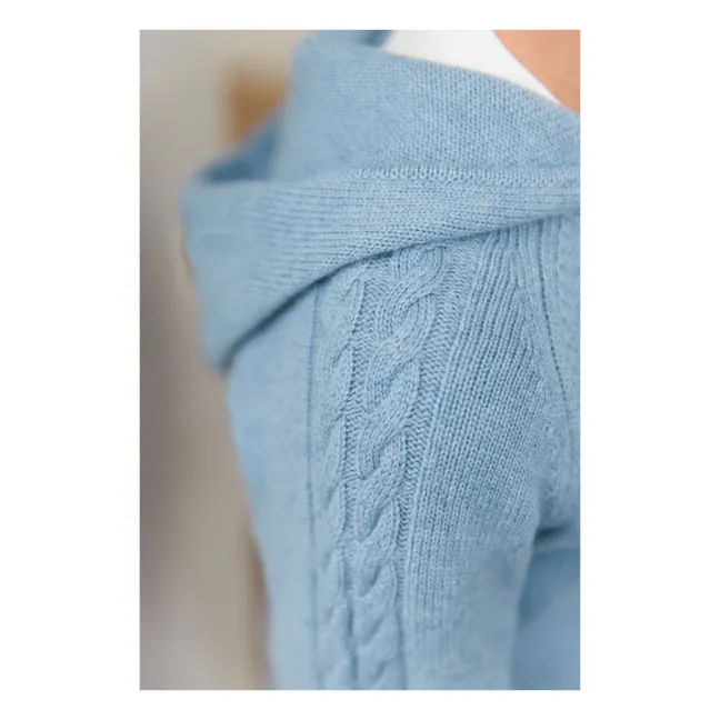 Sweat Torsades Laine | Bleu chiné