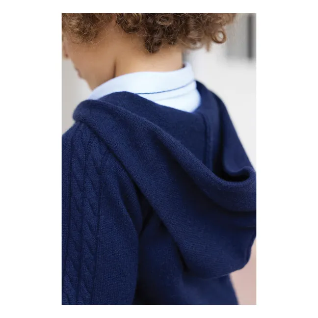 Sweat Torsades Laine | Bleu marine