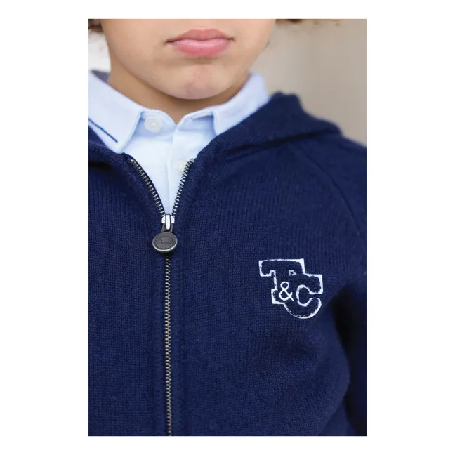 Sweat Torsades Laine | Bleu marine