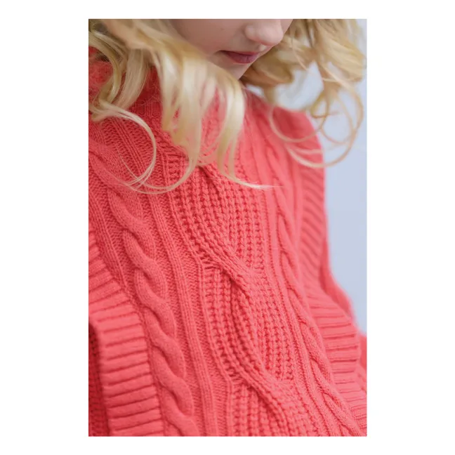 Pull Torsades Laine | Corail