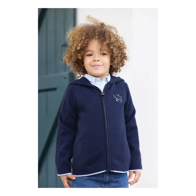 Sweat Torsades Laine | Bleu marine