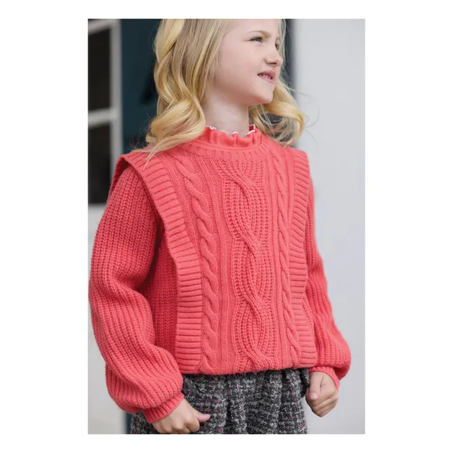 Pull Torsades Laine | Corail