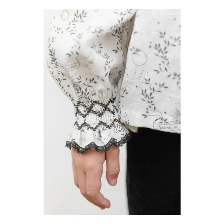 Blusa con cuello fruncido | Blanco- Imagen del producto n°7