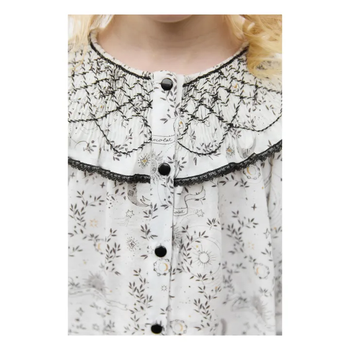 Blusa con cuello fruncido | Blanco- Imagen del producto n°4