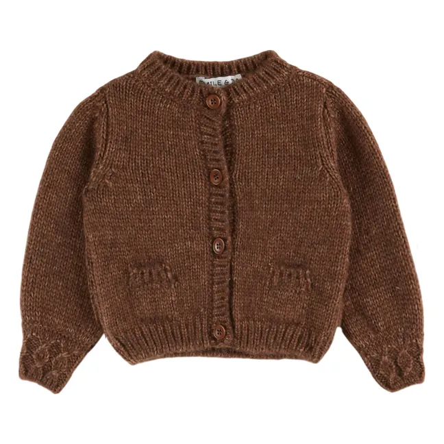 Cardigan Doudou in lana merino | Marrone