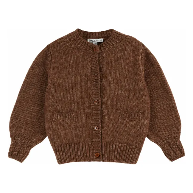Cardigan Doudou in lana merino | Marrone