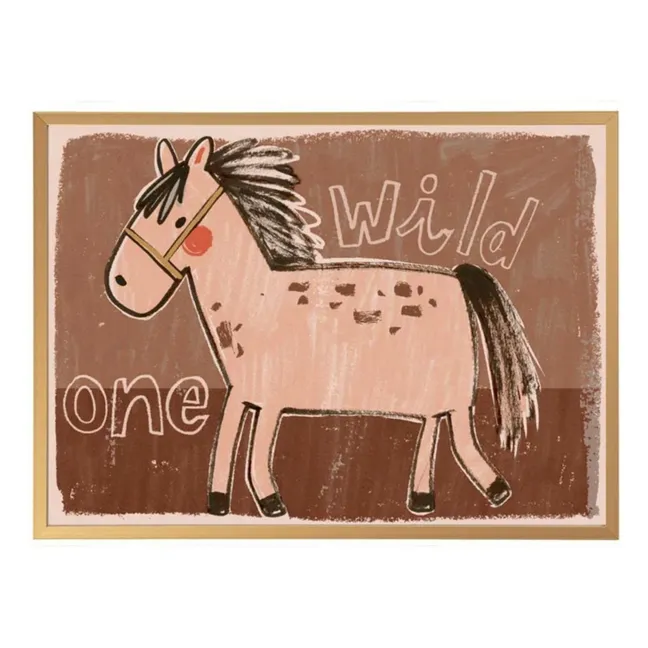 Cartel grande de caballos | Rosa Viejo