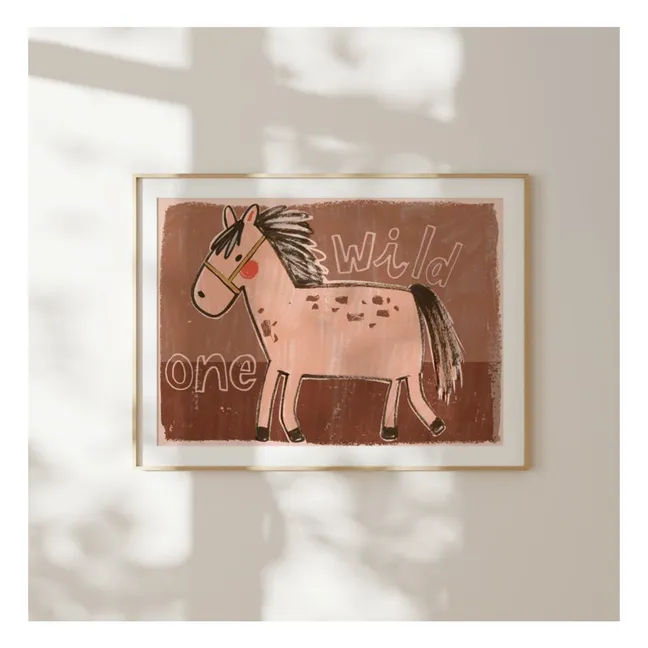 Cartel grande de caballos | Rosa Viejo