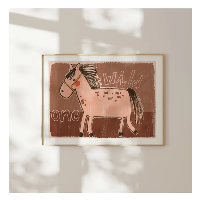 Large Horse poster | Dusty Pink