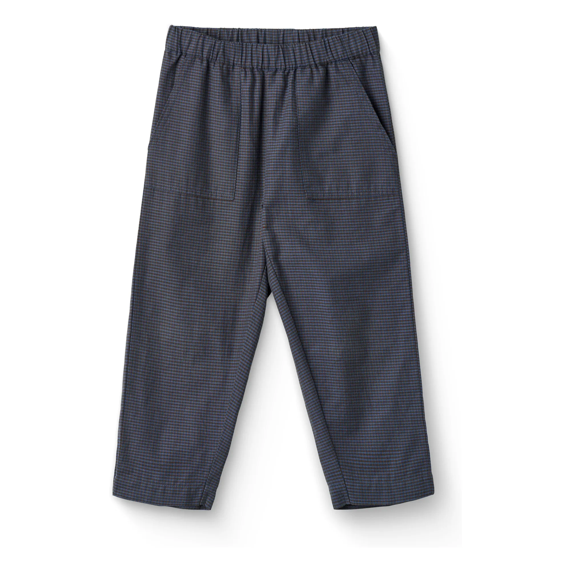 Copenhagen Colors Navy Blue Organic Cotton Carreaux Trousers