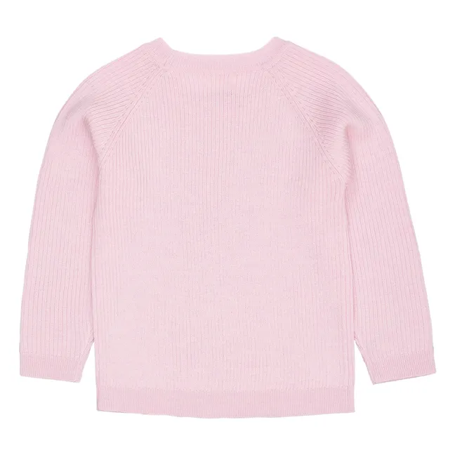 Pull Côtelé Laine Mérinos | Rose