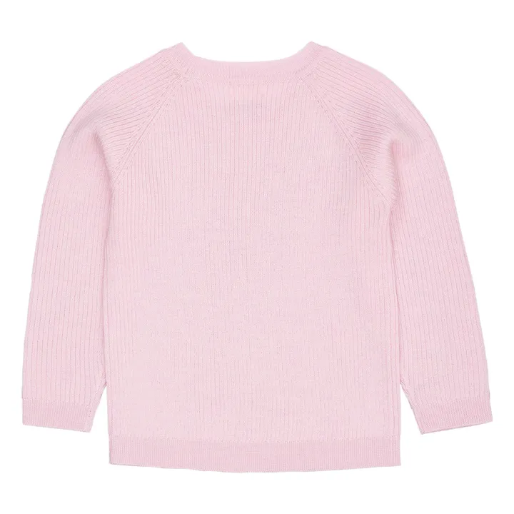 Pull Côtelé Laine Mérinos | Rose- Image produit n°1