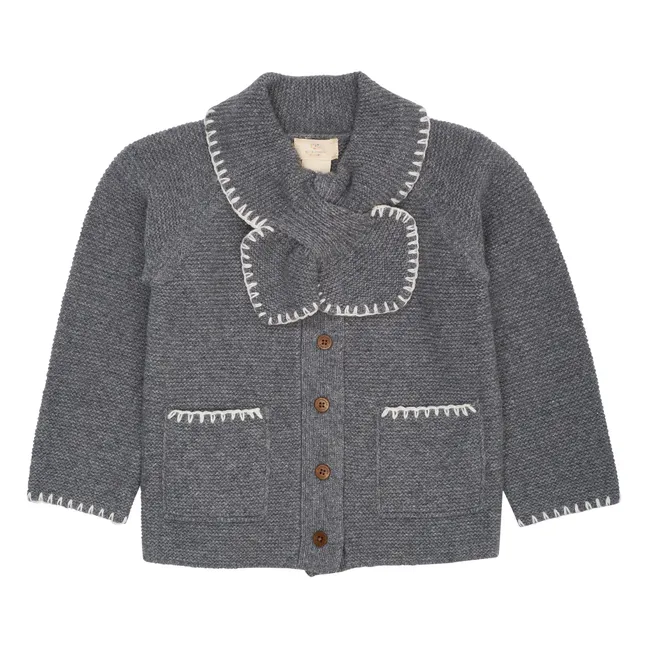 Cardigan Wool Scarf Collar | Grey