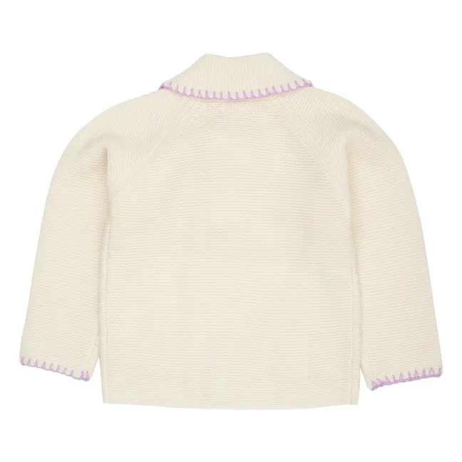 Cardigan Wool Scarf Collar | Cream