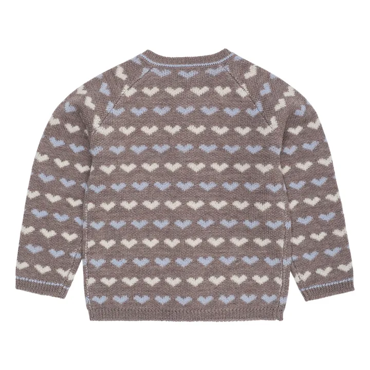 Cardigan Cœurs Laine Mérinos | Beige- Image produit n°1