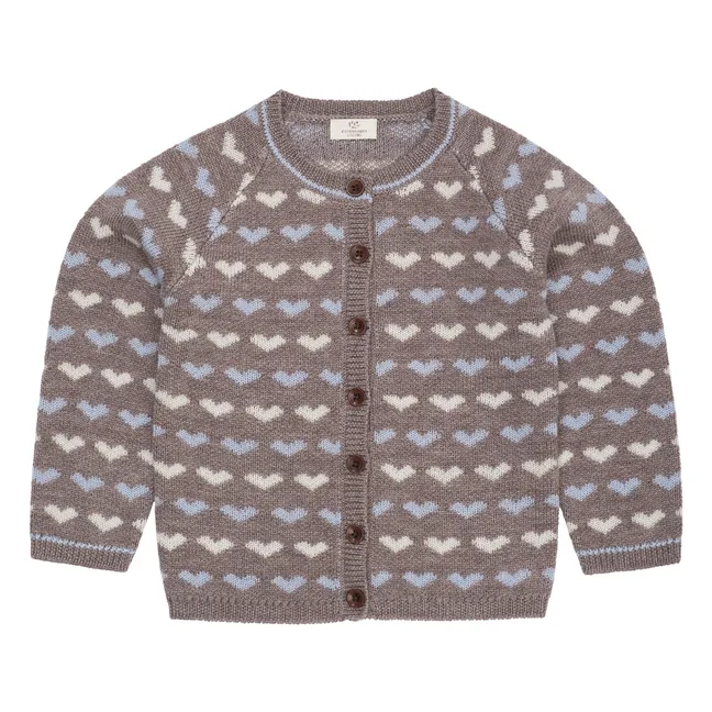 Cardigan Hearts Merino Wool | Beige