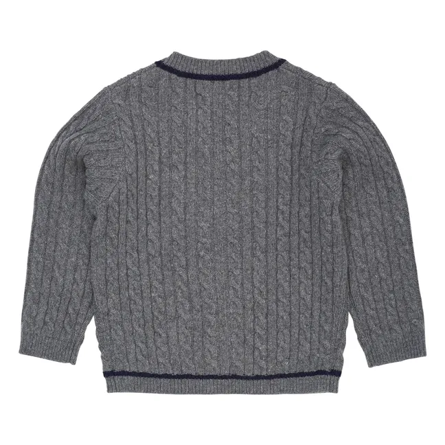 Cardigan Grand-père Laine | Gris