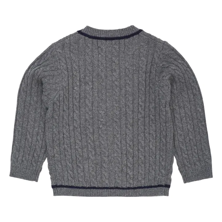 Cardigan Grand-père Laine | Grey- Product image n°1