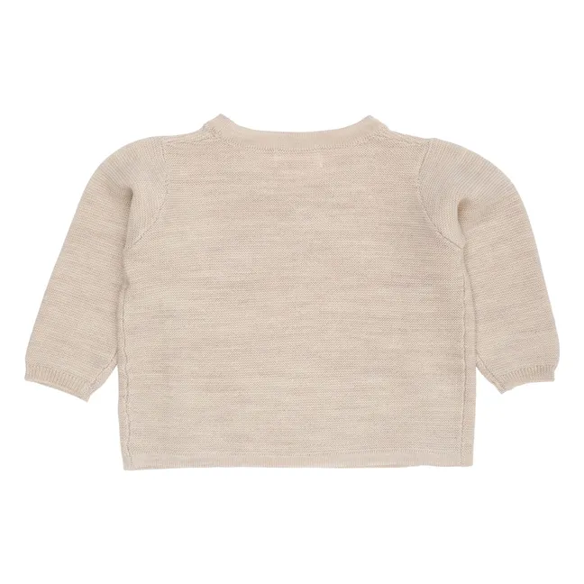 Cardigan doppiopetto in lana merino | Beige color naturale