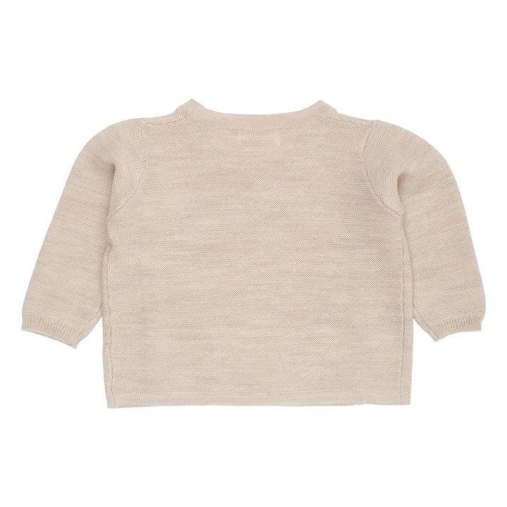 Cardigan Croisé Laine Mérinos | Beige chiné- Image produit n°1