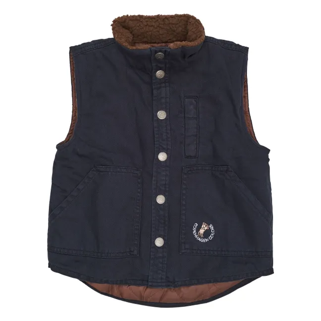 Veste Sans Manches Coton Bio | Bleu marine