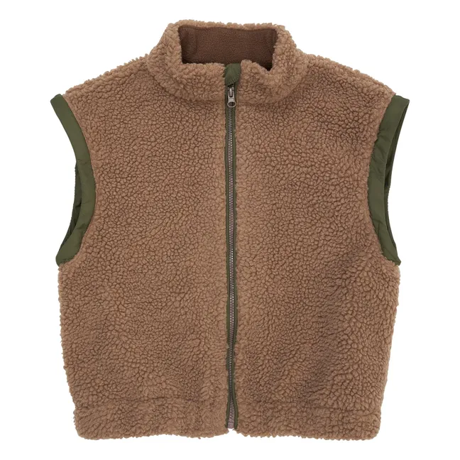 Teddy Jacket with removable sleeves | Beige