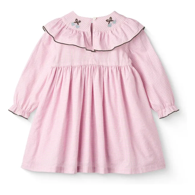 Robe Pied-de-poule Coton Bio | Rose