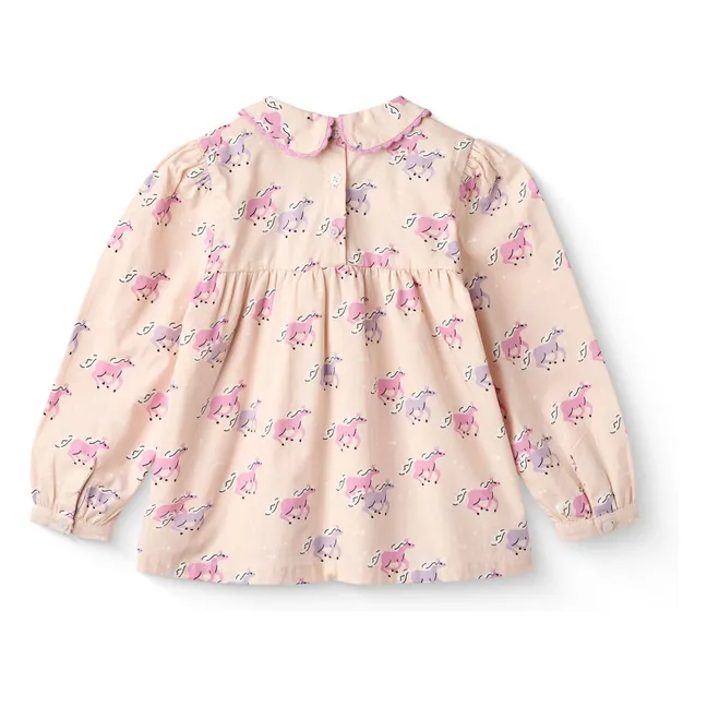 Unicorn Organic Cotton Blouse | Powder pink