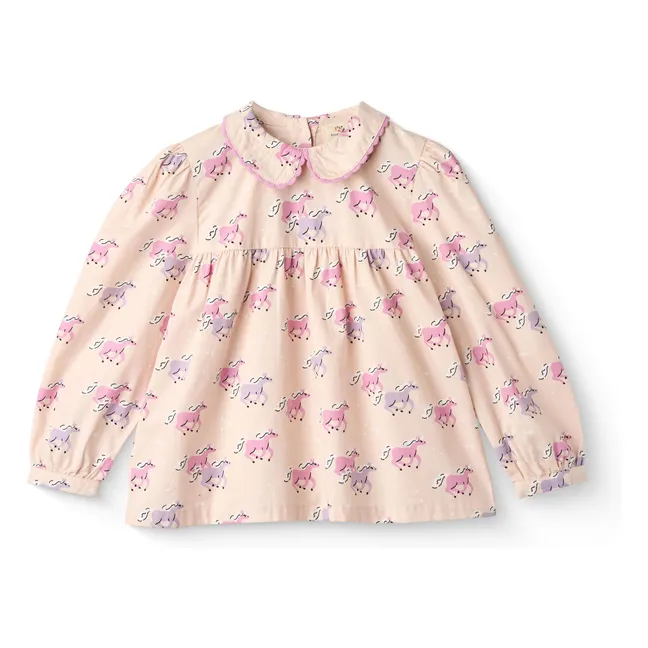 Unicorn Organic Cotton Blouse | Powder pink