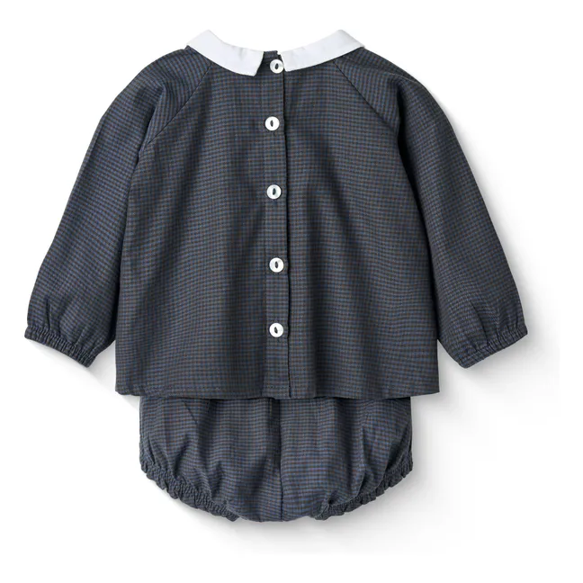 Conjunto de blusa y bombacho de algodón orgánico | Azul Marino