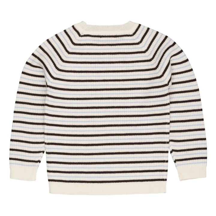 Pull Côtelé Rayures Laine Mérinos | Marron- Image produit n°1