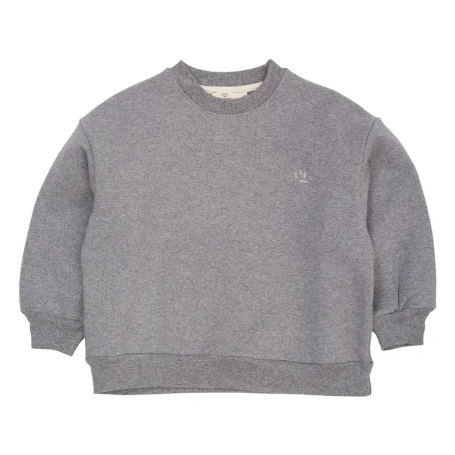 Sudadera con logotipo de algodón orgánico | Gris