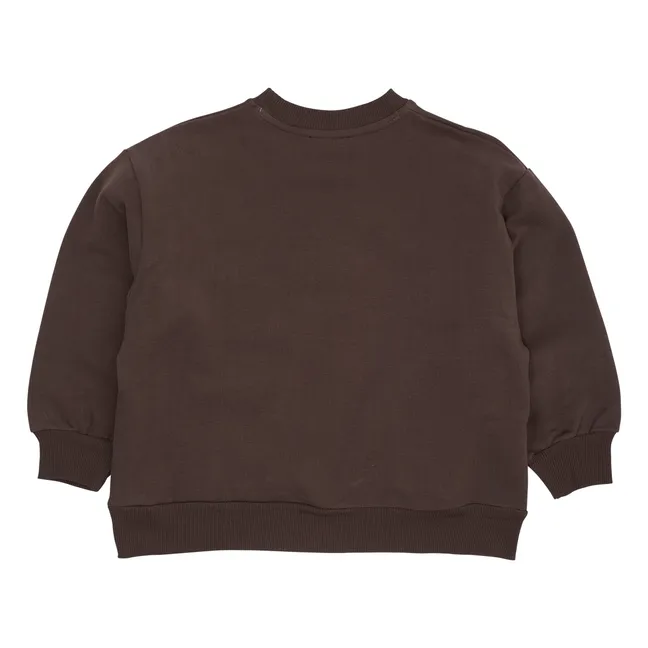 Felpa con logo in cotone biologico | Marrone