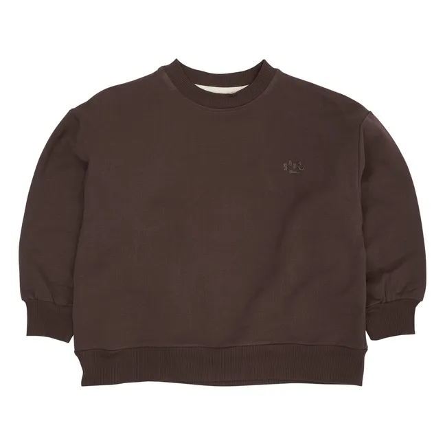 Sweat Logo Coton Bio | Marron