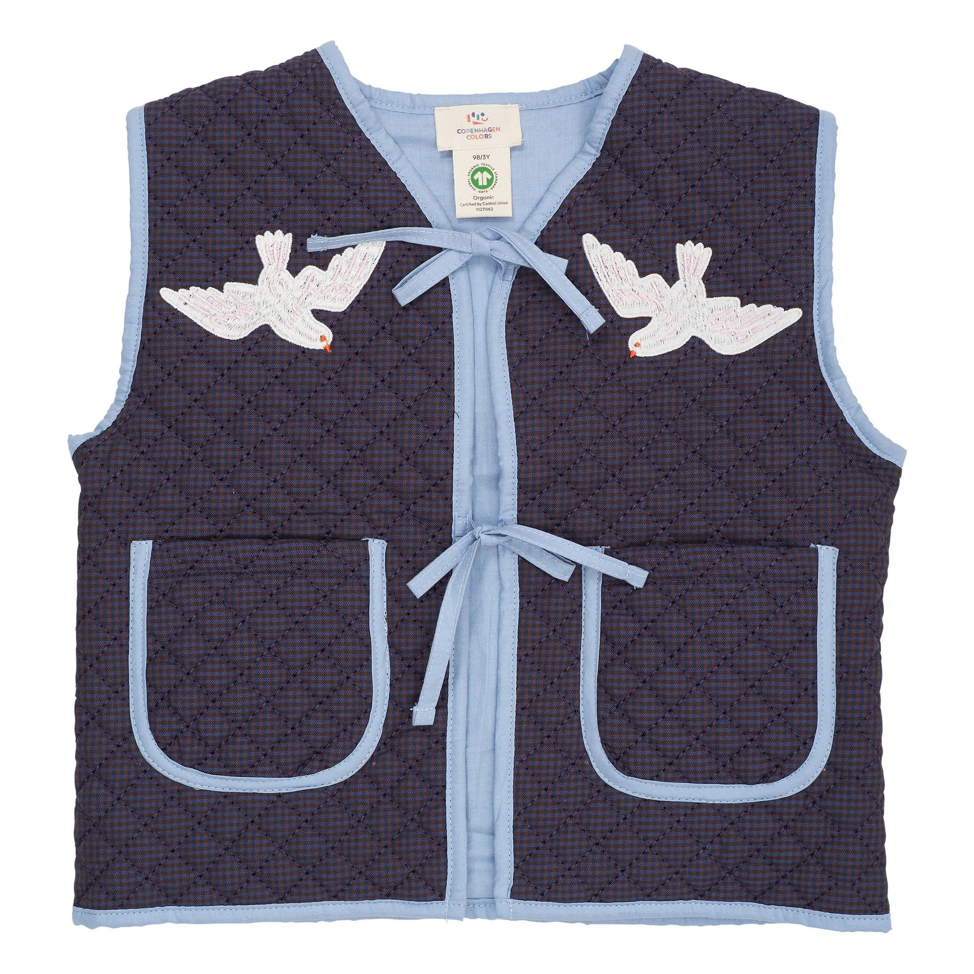Copenhagen Colors Navy Blue Organic Cotton Sleeveless Quilted Jacket