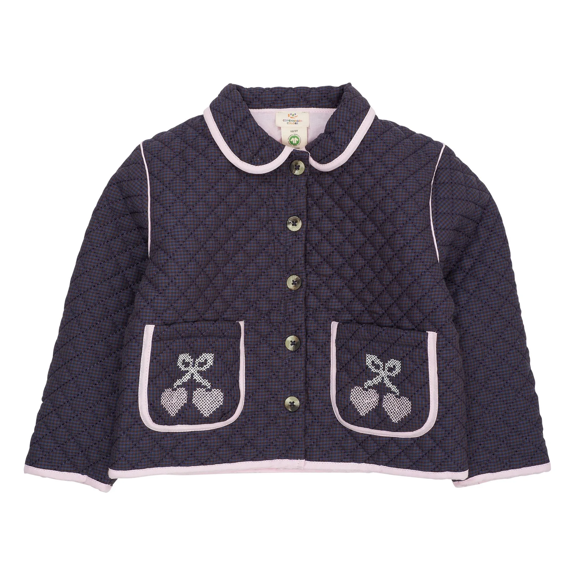 Copenhagen Colors Navy Blue Organic Cotton Quilted Jacket