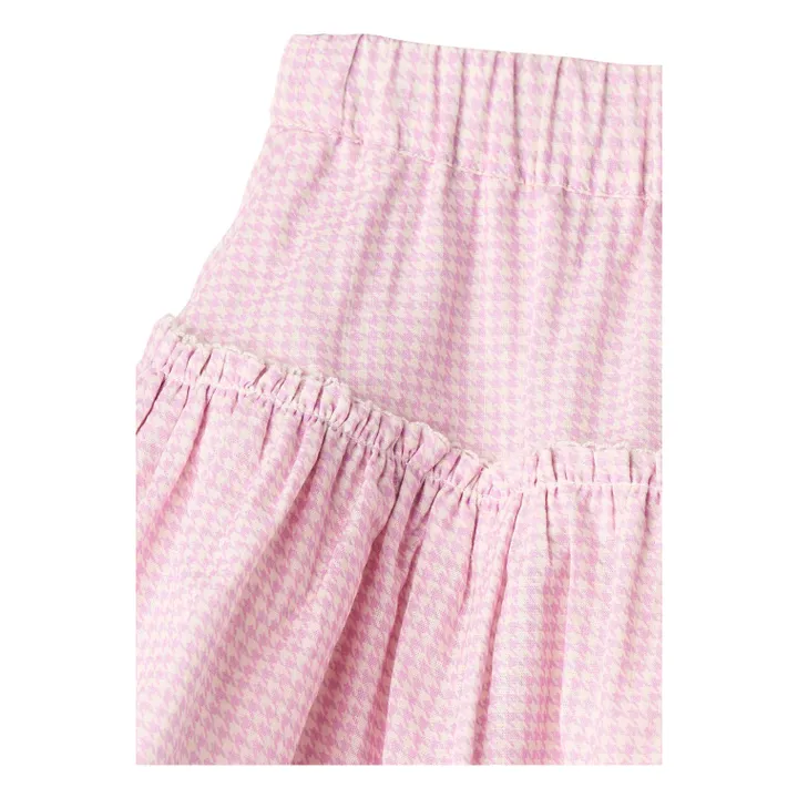 Organic cotton houndstooth skirt | Pink- Product image n°3