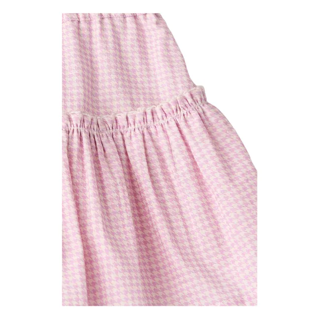 Falda de pata de gallo de algodón orgánico | Rosa