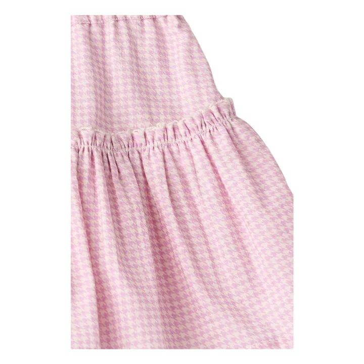 Organic cotton houndstooth skirt | Pink- Product image n°2