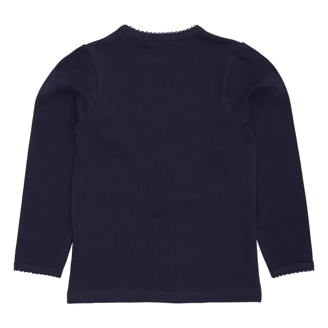 T-shirt Nœud Coton Bio | Bleu marine