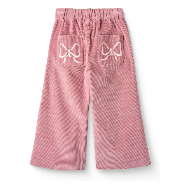 Pantalon Nœud Velours Côtelé | Rose
