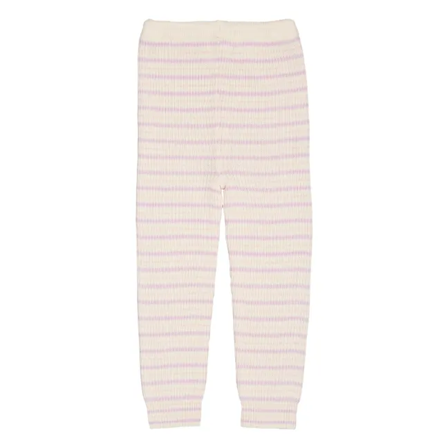 Merino Wool Stripe Legging | Lilac